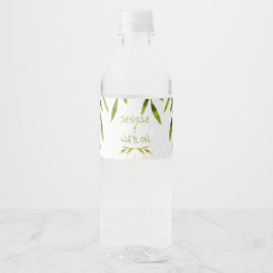 Étiquette Pour Bouteilles D'eau Naturel, Feuille aquarelle