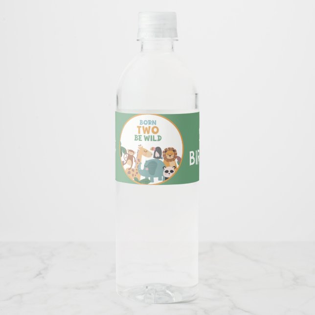 Étiquette Pour Bouteilles D'eau Né pour être sauvage et libre  (Devant)
