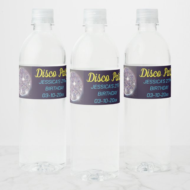 Étiquette Pour Bouteilles D'eau Neon Glow Disco Dance Anniversaire (Bouteilles)