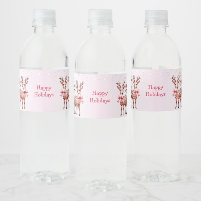Étiquette Pour Bouteilles D'eau Noël Deer Holiday (Bouteilles)