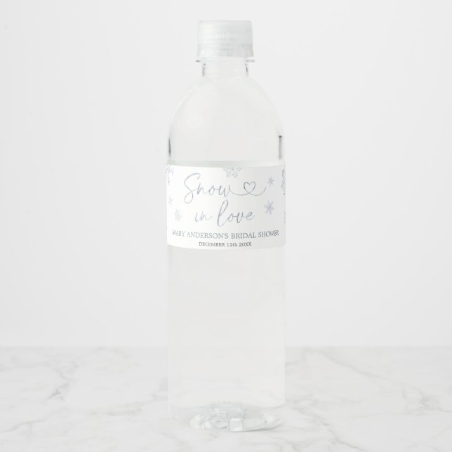 Étiquette Pour Bouteilles D'eau Noël d'hiver dans l'amour Flocon de neige Réceptio (Devant)
