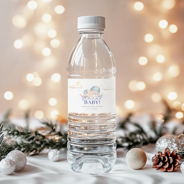 Étiquette Pour Bouteilles D'eau Noël Père Noël Baby Boy Douche (Créateur téléchargé)