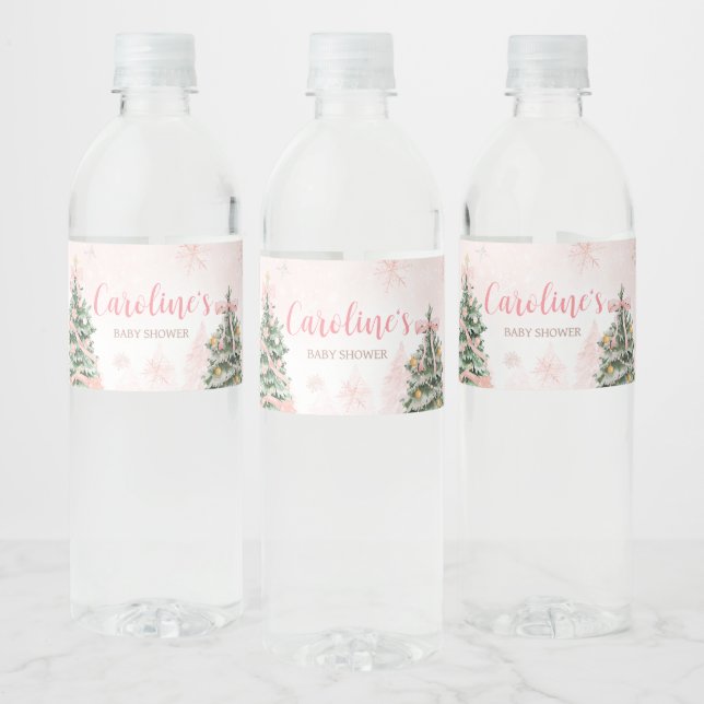 Étiquette Pour Bouteilles D'eau Noël rose C'est froid dehors Baby shower (Bouteilles)