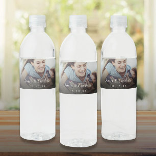 Étiquette Pour Bouteilles D'eau Nom de script de photo personnalisé minimaliste Da