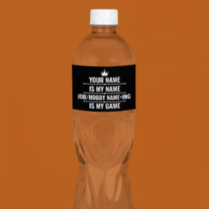 Étiquette Pour Bouteilles D'eau Nom du travail et du passe-temps Funny personnalis