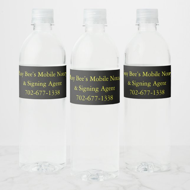 Étiquette Pour Bouteilles D'eau Notaire mobile de Busy Bee (Bouteilles)