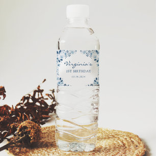 Étiquette Pour Bouteilles D'eau Notre Petite Fleur sauvage Bébée Fille 1er anniver