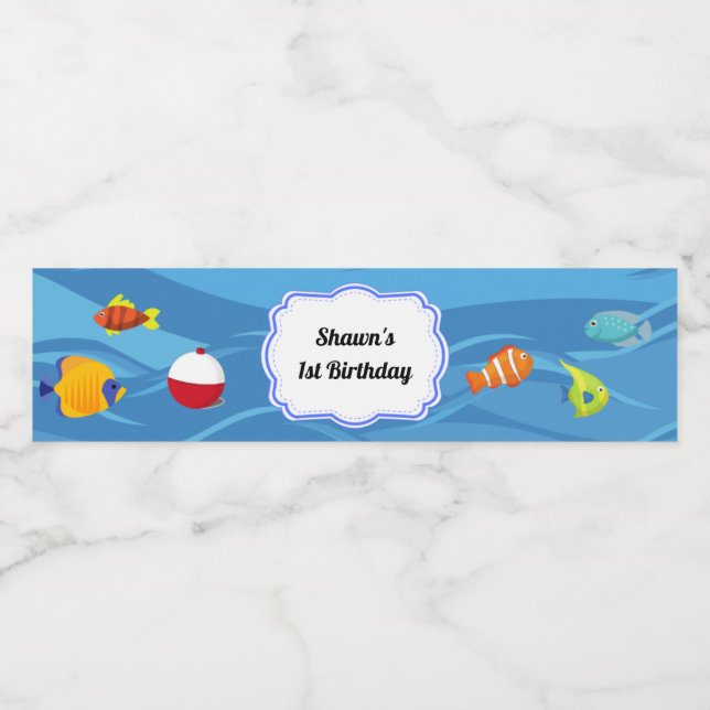 Étiquette Pour Bouteilles D'eau O'fish Un Étiquette de bouteille d'eau d'une fête (Étiquettes simples)