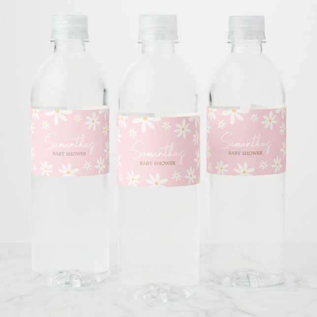 Étiquette Pour Bouteilles D'eau Oh Baby Boho Daisy Baby shower (Bouteilles)