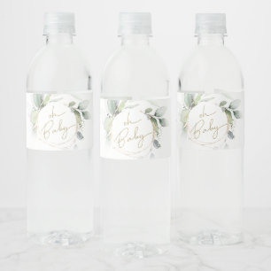 Étiquette Pour Bouteilles D'eau Oh Baby Eucalyptus Baby shower