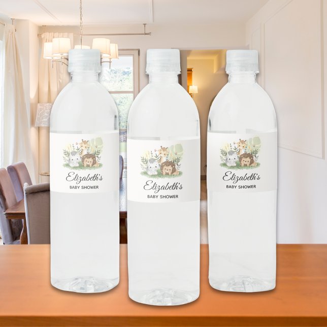 Étiquette Pour Bouteilles D'eau Oh Baby Safari Animals Baby Shower (Créateur téléchargé)