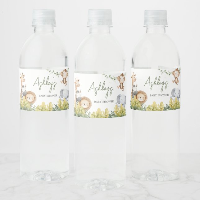 Étiquette Pour Bouteilles D'eau Oh Baby Safari Animaux Baby shower (Bouteilles)