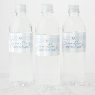 Étiquette Pour Bouteilles D'eau Oh Boy Blue En vichy Baby shower