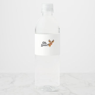 Étiquette Pour Bouteilles D'eau Oh Cerf Propre Minimal Voir