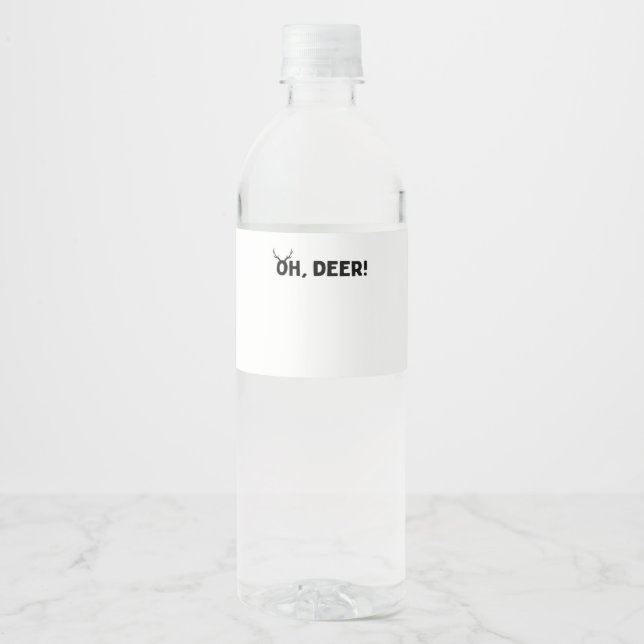 Étiquette Pour Bouteilles D'eau Oh Cerf Simple Esthétique  (Devant)