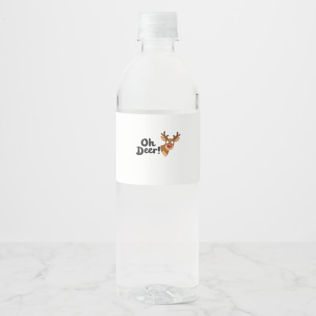 Étiquette Pour Bouteilles D'eau Oh Cerf Style Moderne  (Devant)