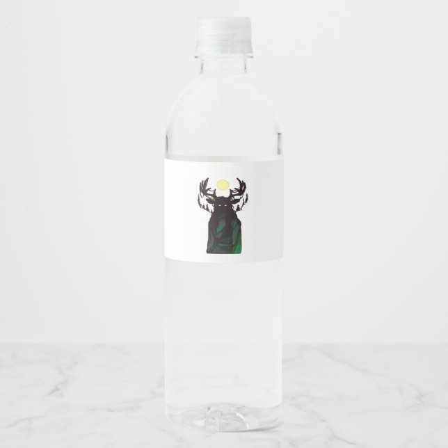 Étiquette Pour Bouteilles D'eau Oh Deer Minimal Design  (Devant)