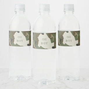 Étiquette Pour Bouteilles D'eau Oh garçon Camo Woodland Baby shower garçon