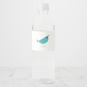 Étiquette Pour Bouteilles D'eau Oiseaux fantaisistes adorables, Art de la nature