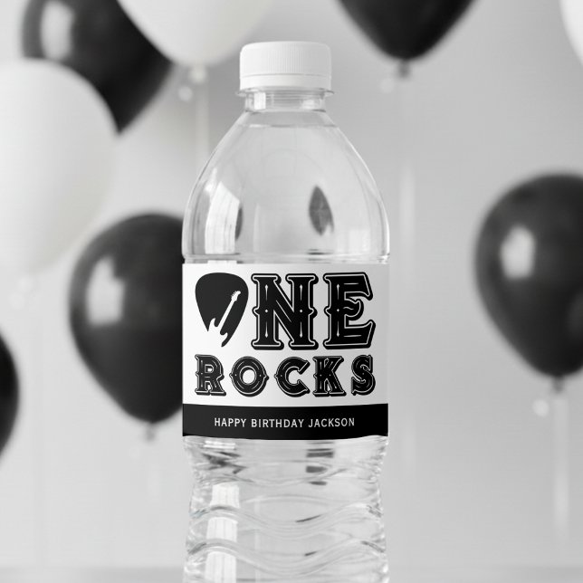 Étiquette Pour Bouteilles D'eau One Rocks Guitar Pick 1st Birthday Party (One Rocks Guitar Pick 1st Birthday Party Water Bottle Label
)