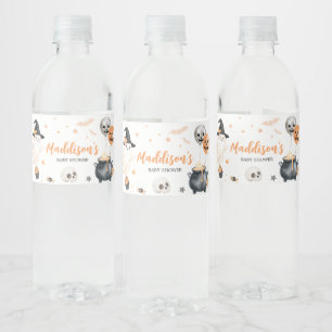 Étiquette Pour Bouteilles D'eau Orange sorcière fantôme Petit Baby shower de Boo