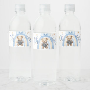Étiquette Pour Bouteilles D'eau Ourson Préparé Salopette Garçon Décontracté Baby S