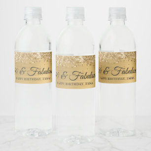 Étiquette Pour Bouteilles D'eau Pailleté Or Feuille 40 & Fabuleux