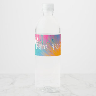Étiquette Pour Bouteilles D'eau Paint Splatter fête d'anniversaire