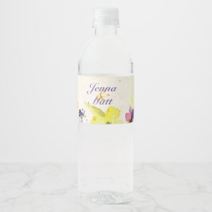 Étiquette Pour Bouteilles D'eau Pansies parfaites, Floral