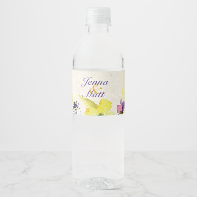 Étiquette Pour Bouteilles D'eau Pansies parfaites, Floral (Devant)