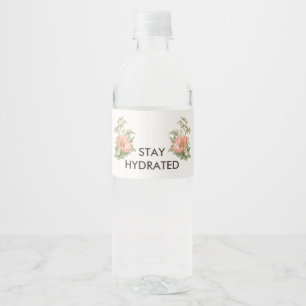 Étiquette Pour Bouteilles D'eau Paon Botanique Vintage de Mariage Table Élégante