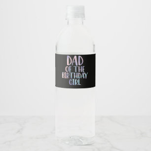 Étiquette Pour Bouteilles D'eau Papa de la fille d'anniversaire Tie Dye Coloré Ann