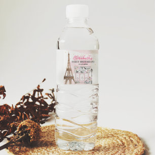 Étiquette Pour Bouteilles D'eau Paris Anniversaire Café Parisien Tea Party Anniver