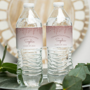 Étiquette Pour Bouteilles D'eau Parti de graduation de Parties scintillant d'or Ro