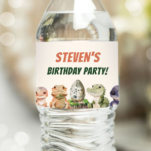 Étiquette Pour Bouteilles D'eau Partie Anniversaire de enfant de reptile