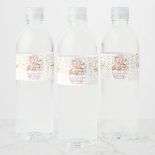 Étiquette Pour Bouteilles D'eau Parties scintillant d'or rose brunch pour mariée p