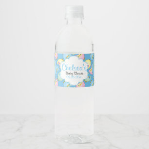 Étiquette Pour Bouteilles D'eau Pastel Blue Owl Baby Boy Shower Thème
