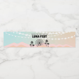 Étiquette Pour Bouteilles D'eau Pastel Music Festival Anniversaire