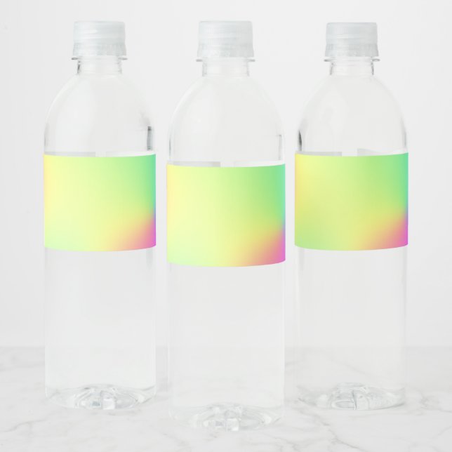 Étiquette Pour Bouteilles D'eau Pastel Rainbow Colors Abstrait Blur Gradient Ombre (Bouteilles)