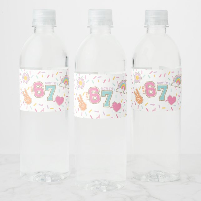 Étiquette Pour Bouteilles D'eau Patch prépa J'avais SIX ans maintenant j'ai SEPT a (Bouteilles)