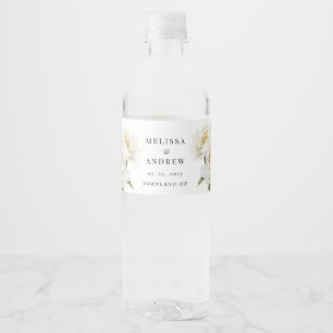 Étiquette Pour Bouteilles D'eau Peony blanc