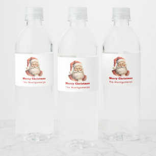 Étiquette Pour Bouteilles D'eau Père Noël rétro