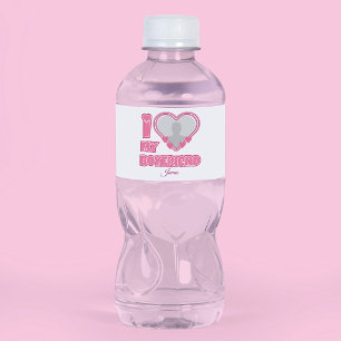 Étiquette Pour Bouteilles D'eau Personnalisé J'aime mon petit ami – Ajouter une ph