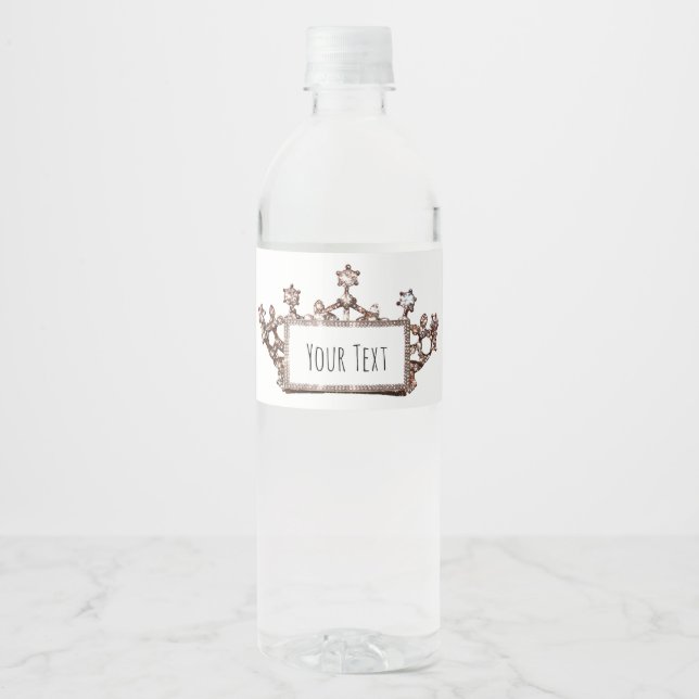 Étiquette Pour Bouteilles D'eau Personnaliser Tiara (Devant)