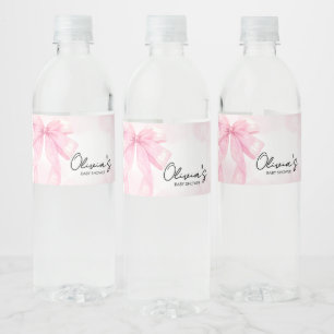 Étiquette Pour Bouteilles D'eau Petit Baby shower Boo Bow rose