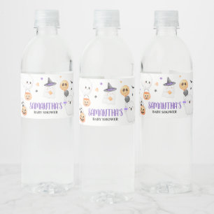 Étiquette Pour Bouteilles D'eau Petit Baby shower Boo Halloween Ghost violet