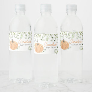 Étiquette Pour Bouteilles D'eau Petit Baby shower Citrouille verdoyant