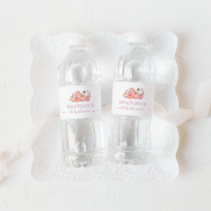 Étiquette Pour Bouteilles D'eau Petit Baby shower d'automne rose Citrouille
