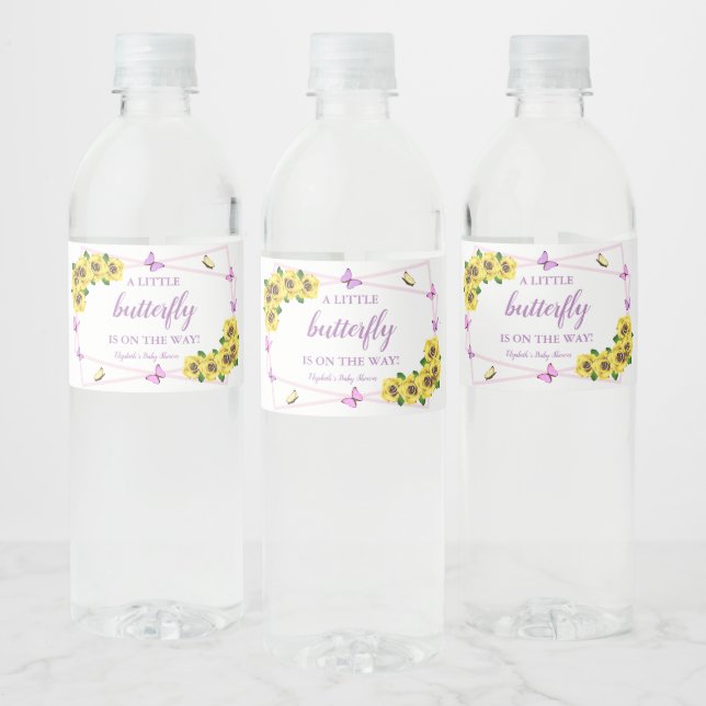 Étiquette Pour Bouteilles D'eau Petit Baby shower papillon (Bouteilles)