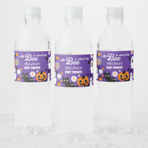 Étiquette Pour Bouteilles D'eau Petit baby shower rétro Halloween